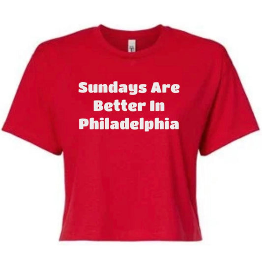 Women’s Red Sundays Cropped Tshirt